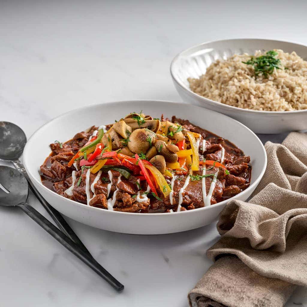Beef Stroganoff with Rice