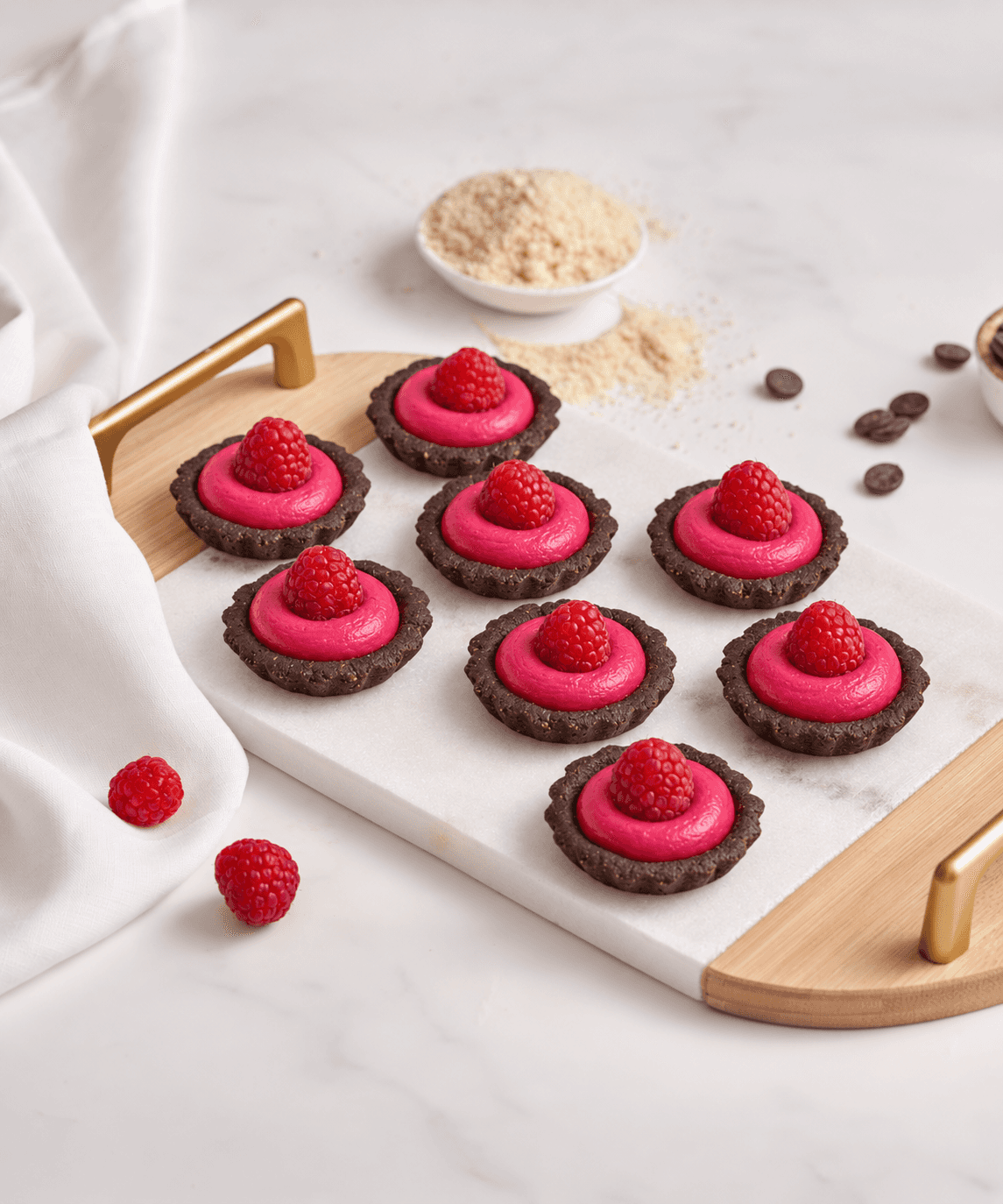 Pink Raspberry Chocolate Tartlets