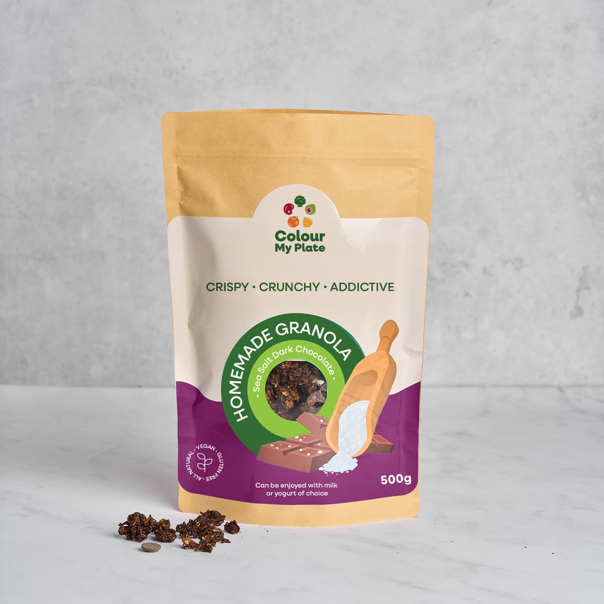 sea salt dark chocolate granola webres