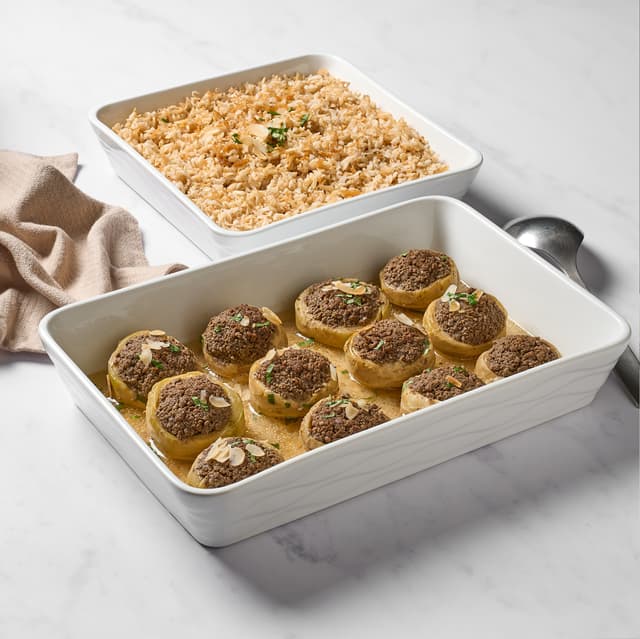 Meat Stuffed Artichoke Bottoms with Rice