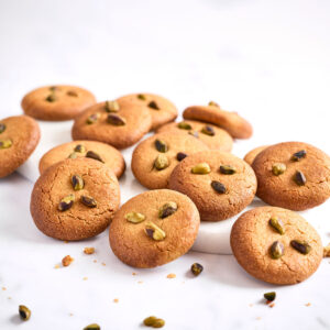 Chewy Almond Pistachio Tahini Cookies