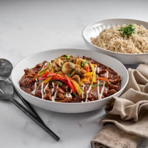 Beef Stroganoff with Rice