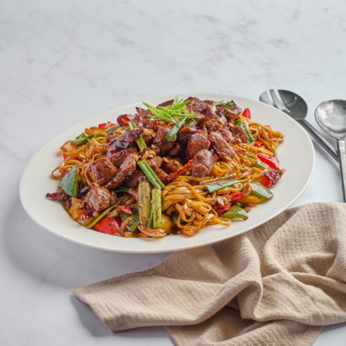 Kung Pao Chicken with Stir Fry Veggies and Noodles