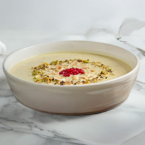 Pistachio Rose Rice pudding